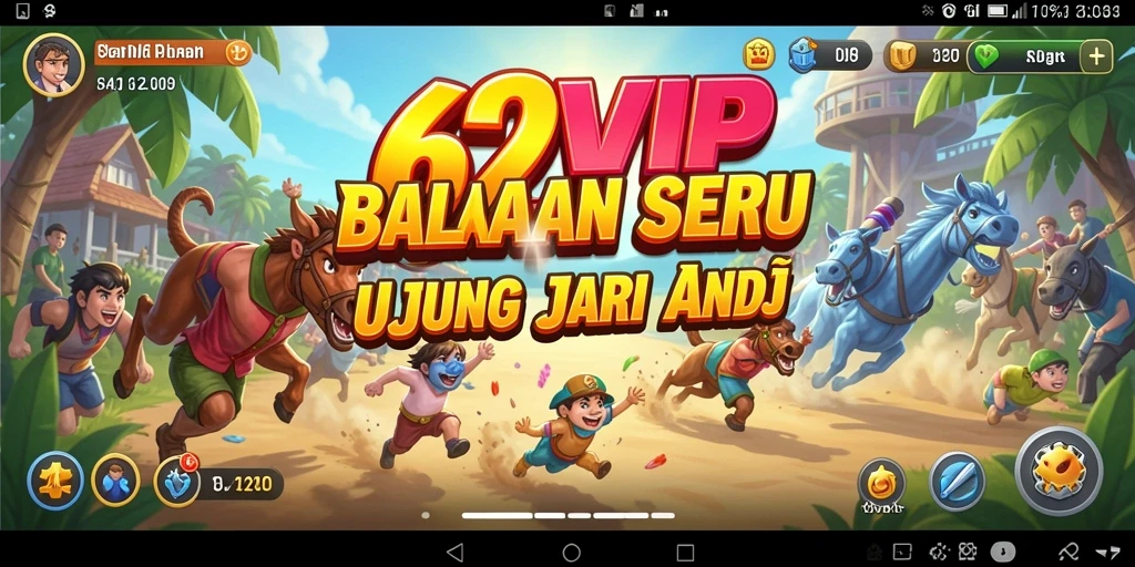 Tampilan balapan mendebarkan di 62VIP dengan grafis luar biasa.