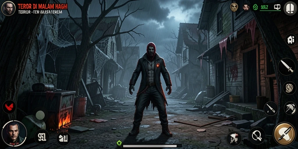 Screenshot gameplay 9SL yang menampilkan adegan mencekam dan penuh ketegangan.
