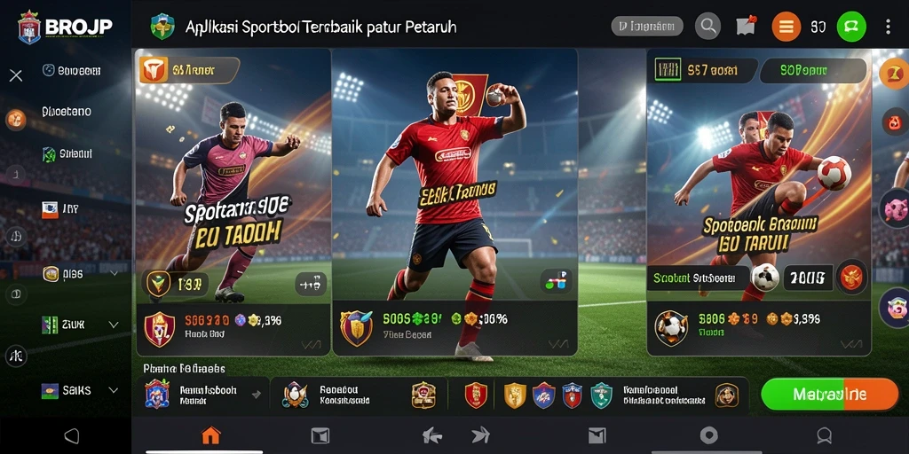Tampilan gameplay BROJP dengan berbagai jenis taruhan olahraga.