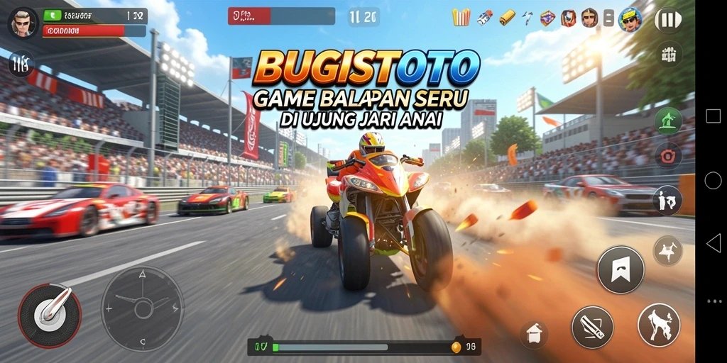 Gameplay seru dari BUGISTOTO dengan aksi balapan yang mendebarkan.