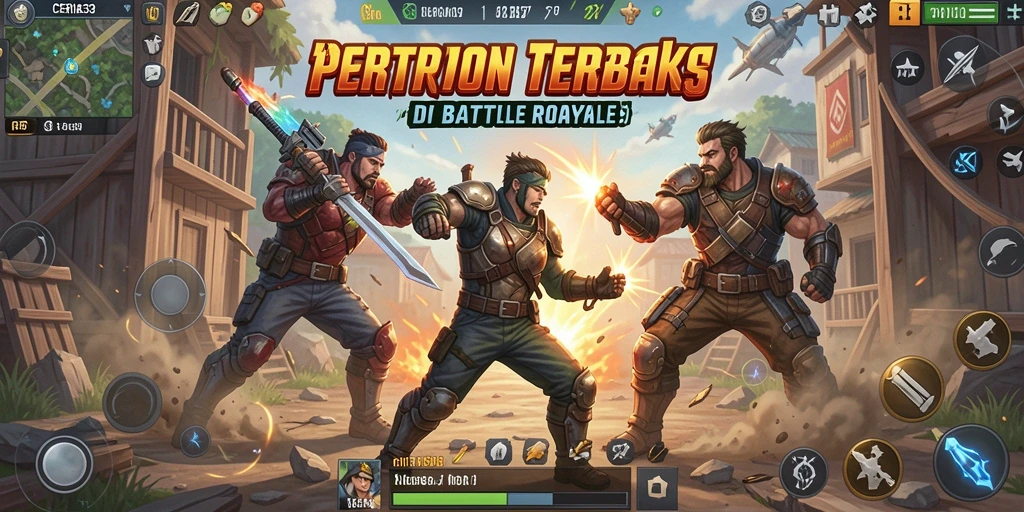 Tangkapan layar dari gameplay CERIA33 yang menampilkan aksi Battle Royale.