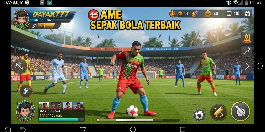 Screenshot dari gameplay DAYAK777 menampilkan aksi seru di lapangan.