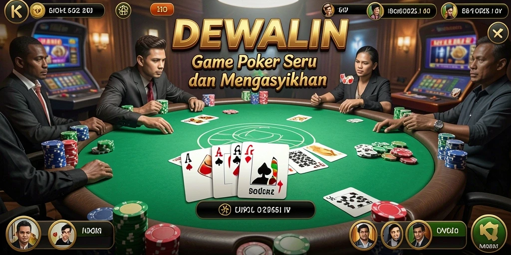 Tampilan seru gameplay poker di DEWALIN yang mendebarkan.