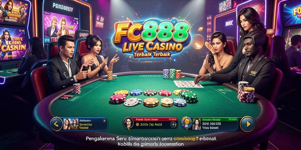 Tampilan gameplay Live Casino FC888 yang menarik dan interaktif.