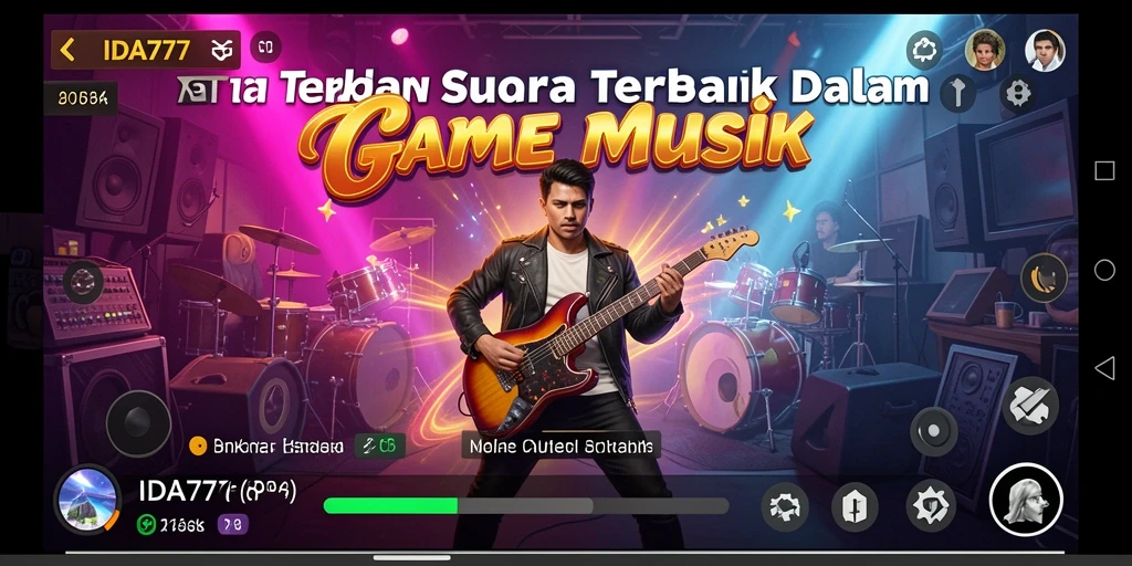 Screenshot utama IDA777 menampilkan gameplay seru dengan musik interaktif.