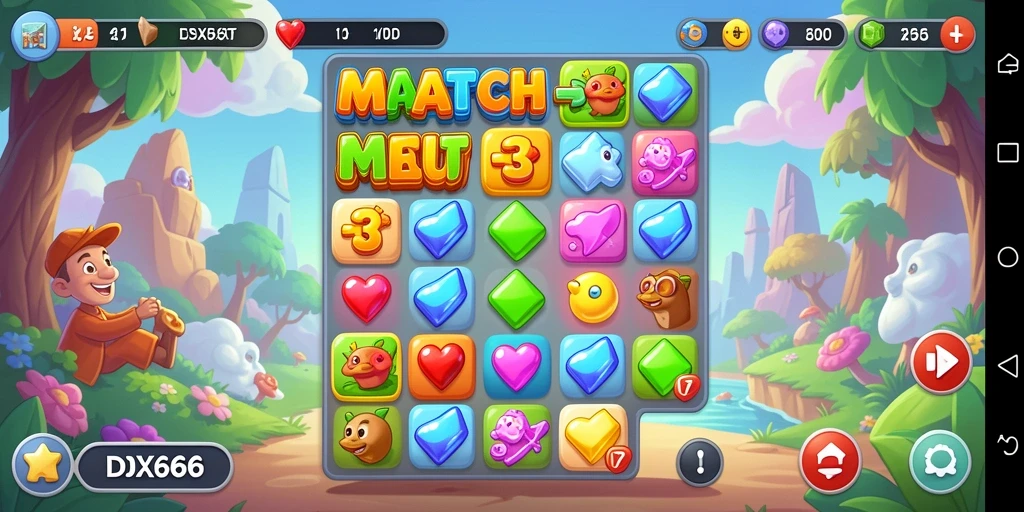 Gameplay seru dan menantang dalam IDX66 Match-3.