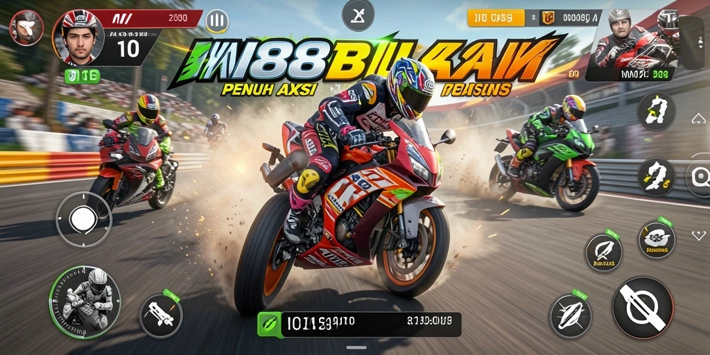 Gameplay menegangkan dan seru di IN88 dengan motor balap.