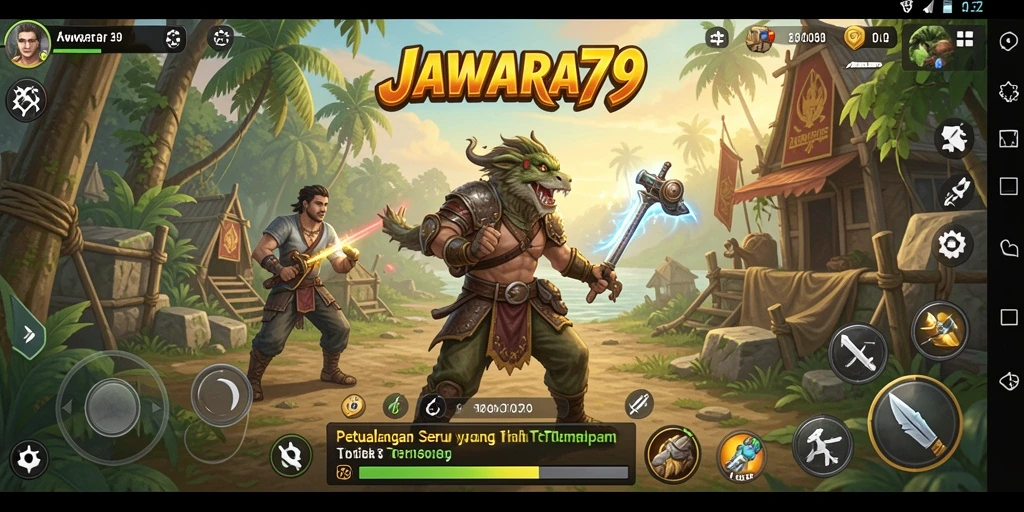Tampilan gameplay <strong>JAWARA79</strong> saat menjelajahi dunia petualangan.
