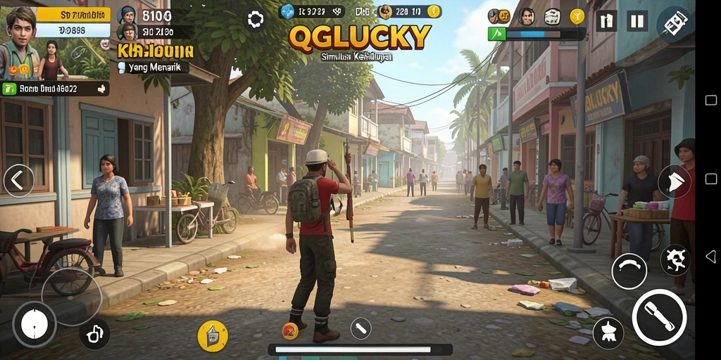 Tampilan gameplay QGLUCKY dengan interaksi elemen yang menyenangkan.