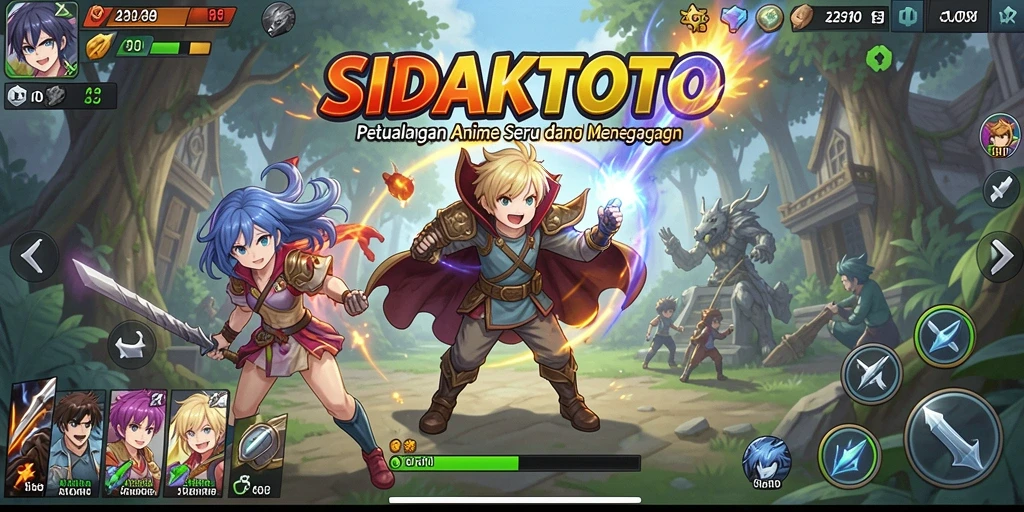 Screenshot gameplay SIDAKTOTO yang menampilkan aksi seru karakter anime.