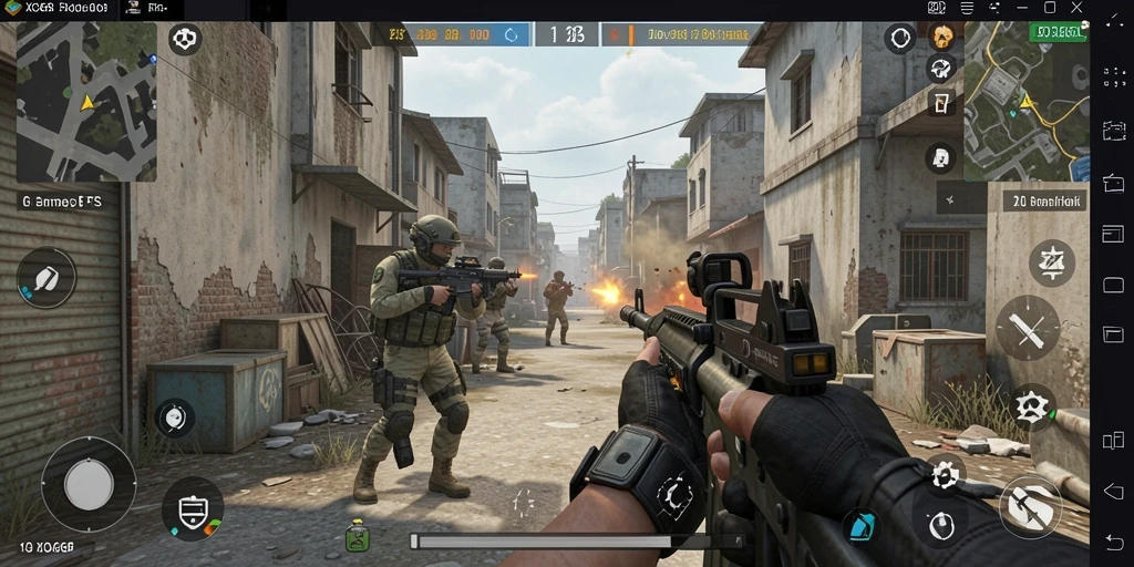 Tampilan gameplay <strong>XO368</strong> yang mendebarkan di medan perang FPS.